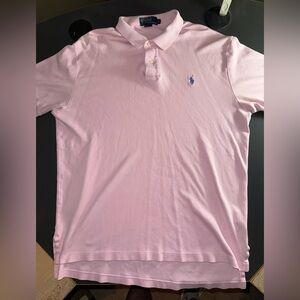 Polo Ralph Lauren - Short Sleeve Polo - Pink w/ Light Blue Logo - Large